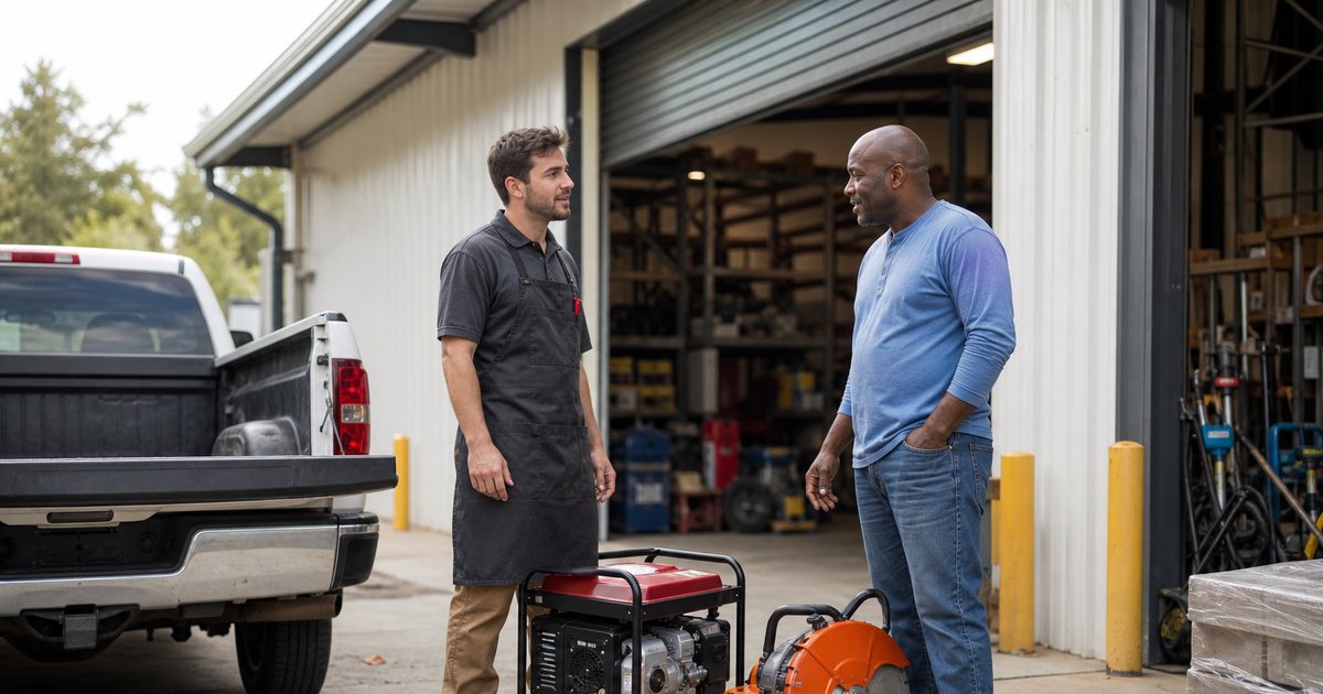 What should a rental shop do when a first-time customer books high-value equipment online?